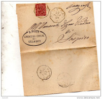 1894  LETTERA CON ANNULLO  OTTAGONALE  CELLA DATI CREMONA - Storia Postale