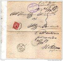 1887   LETTERA CON ANNULLO  OTTAGONALE  CELLA DATI CREMONA - Storia Postale