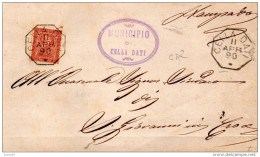 1890   LETTERA CON ANNULLO  OTTAGONALE  CELLA DATI CREMONA - Storia Postale