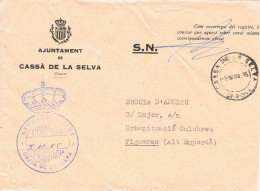 54459. Carta CASSA De La SELVA (Gerona) 1985. FRANQUICIA Ayuntamiento - Storia Postale