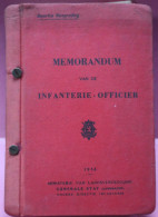 MEMORANDUM VAN DE INFANTERIE - OFFICIER 1956 - BEPERKTE VERSPREIDING   ZIE BESCHRIJF EN AFBEELDINGEN - Hollandais