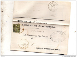1889  LETTERA CON ANNULLO  OTTAGONALE CASTENASO  BOLOGNA - Storia Postale