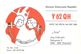 German Democratic Republic Radio Amateur QSL Card Y03CD Y62QH 1985 - Radio Amatoriale