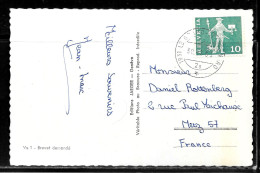 CC49 - SUISSE - CP DE LE GRAND SAINT BERNARD DU 30/07/55 POUR METZ - Lettres & Documents