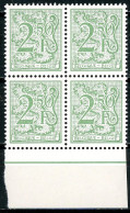 BE    2019    XX      ---      MNH  --  Chiffre Sur Lion  Et Banderole  : Bloc De 4 Bord De Feuille - Ungebraucht