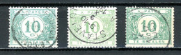 BE    TX  33 - 33a - 33b    Obl      ---      Les 3 Nuances - Briefmarken