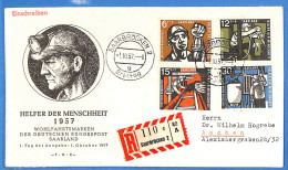 Saar - 1957 - Lettre Einschreiben FDC De Saarbrücken - G31038 - FDC