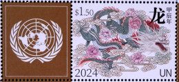 ONU - UNITED NATIONS 2024 - NATIONS UNIES - NEUF** 1TD - LUNAR YEAR OF THE DRAGON - ANNEE LUNAIRE DU DRAGON - MNH - Ongebruikt