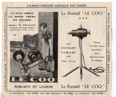 VP23.053 - SAINT - DIZIER 1930 - Pub / Quittance  - La Brouette Electro - Agricole ¨ LE COQ ¨ Energie Electrique Rurale - Publicités