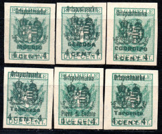 2735.ITALY,AUSTRIA 1918 4c/2c MOGGIO,GEMONA,CODROIPO,TOLMEZZO,PIEVE DI CADORE,TARCENTO,WITHOUT GUM AS ISSUED - Oest. Besetzung