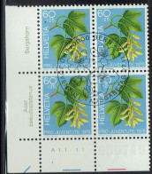 Schweiz 1975, MiNr.: 1066, 4erBlock Mit FDC Gestempelt - Used Stamps