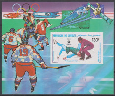 Olympics 1984 - SPACE - Ice Hockey - DJIBOUTI - S/S Imp. MNH - Inverno1984: Sarajevo
