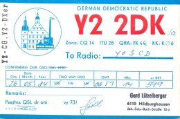 German Democratic Republic Radio Amateur QSL Card Y03CD Y22DK 1983 - Radio Amatoriale