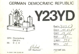 German Democratic Republic Radio Amateur QSL Card Y03CD Y23YD 1983 - Radio Amatoriale