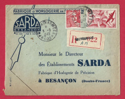 Delcampe - !!! INDOCHINE, LETTRE RECOMMANDÉE BPM 403 POUR BESANÇON DE 1949 - Guerre D'Indochine / Viêt-Nam