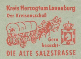 Meter Cut Germany 1969 Horse - Covered Wagon - Horses