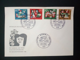 DEUTSCHLAND MI-NR. 385-388 FDC WOHLFAHRT 1962 GRIMMS MÄRCHEN IV SCHNEEWITCHEN - Fairy Tales, Popular Stories & Legends