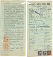 LUOGOTENENZA 15nov1945 Padova Bolletta Pacchi Concessione PP Fascetto L.3 Figlia Strip 4 Pezzi + Marche - Postal Parcels