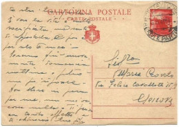 LUOGOTENENZA 15nov1946 CP Fiamma Democratica L.3 Uso X Interno - Civitavecchia - Marcophilie