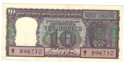 INDIA P57a  10 RUPEES 1967  Signature JHA    XF 2 Usual P.h. - India