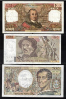 FRANCE - Lot De 3 Billets Français - 100F Corneille - 100 F Delacroix - 200 F Montesquieu - 100 F 1964-1979 ''Corneille''