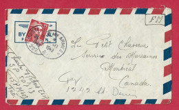 !!! INDOCHINE, LETTRE FM PAR AVION BPM 403 POUR LE CANADA DE 1949, AFFRANCHISSEMENT GANDON - Airmail