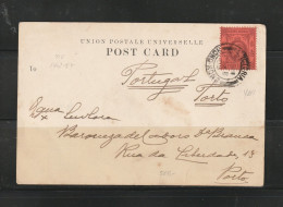 Hong Kong 1905 Postcard Used To Portugal - Chine (Hong Kong)