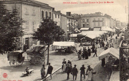 FEURS LA PLACE CARNOT LE JOUR DE MARCHE - Feurs