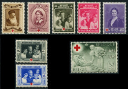 1939 BE Croix-Rouge, H Dunant, F Nightingale, Reines Elisabeth & Astrid, Roi Léopold III A; Cob 496-503 - Red Cross