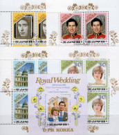 Porträt Lady Diana/Prinz Charles Korea 2161/4 4x KB+Block 103 O 24€ Foto Braut-Paar Sheets S/s Honeymoon Sheetlets Corea - Mother's Day