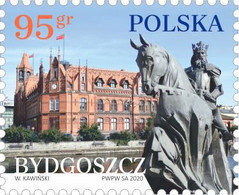 Poland 2020 Polish Cities - Bydgoszcz Post Office  Neo - Gothic Bulding Monument King Casimir On A Horse MNH** New! - Unused Stamps