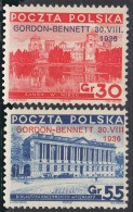 Poland 1936 Mi 313-14 Hot Air Ballooning Gordon- Bennett Full Of Set MNH** - Neufs