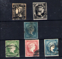España Nº 1,6,41,47/49 . Años 1850-59 - Used Stamps