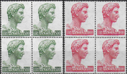 1957 Italia San Giorgio 2v. Block Of Four MNH Sassone N. 810/II+811/II - 1971-80:  Nuovi