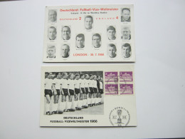 FUSSBALL , WM 1966 , Deuitsche Nationalmannschaft , 2 Schöne Karten  Um  1966 - Fussball