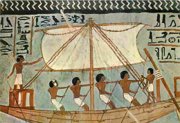 Art - Peintures Antiques - Egypte - Bateau Remorquant La Barque Du Défunt à Abydos - CPM - Voir Scans Recto-Verso - Antiek