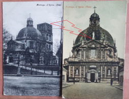 SCHERPENHEUVEL :2 Zeer Oude Postkaarten 1905 Basiliek Gelopen  Zegel 1 Ct - Scherpenheuvel-Zichem