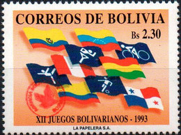 Bolivia 2018 ** CEFIBOL 2420 (ECOBOL 1993), Bolivarian Sports Games (CB 1459) Enabled For AgBC. Flags. - Bolivie