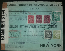 CORREIO AÉREO -REGISTADO -  WWII - CENSURAS - DESTINO A NOVA YORK - PORTE 29$25 - Lettres & Documents