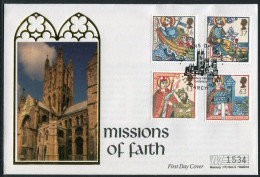 1997 GB Missions Of Faith First Day Cover, Canterbury Cathedral FDC - 1991-2000 Decimal Issues