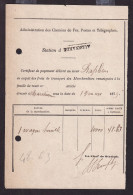 DDFF 777 - Chemins De Fer De L' Etat - Certificat De Payement Des Frais De Transport 1879 - Station D' AUDENARDE - Otros & Sin Clasificación