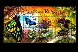 AUSTRALIA - 2003  BUGS AND BUTTERFLIES  MS  OVERPRINTED  BANGKOK   FINE USED - Blocks & Sheetlets