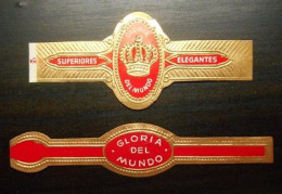 U75 Bague Bagues Cigare Cigares  Gloria Del Mundo  2 Pièce(s) - Cigar Bands