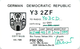 German Democratic Republic Radio Amateur QSL Card Y03CD Y32ZF 1984 - Radio Amatoriale