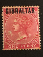 GIBRALTAR, SG 2  1d Rose Red MH* Cat £85 - Gibraltar