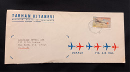 DM)1974, TURKEY, LETTER SENT TO U.S.A AIR MAIL WITH STAMPS 60TH ANNIVERSARY OF TURKISH AVIATION, XF - Autres & Non Classés