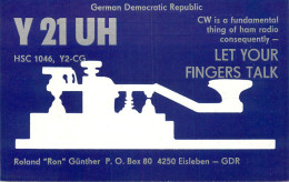 German Democratic Republic Radio Amateur QSL Card Y03CD Y21UH 1985 - Radio Amatoriale