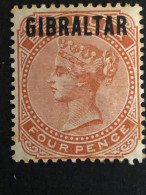 GIBRALTAR SG 5. 4d Orange Brown MH* See Scan CV £190 - Gibraltar