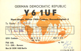 German Democratic Republic Radio Amateur QSL Card Y03CD Y61UF 1984 - Radio Amatoriale