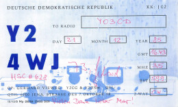 German Democratic Republic Radio Amateur QSL Card Y03CD Y24WJ 1985 - Radio Amatoriale